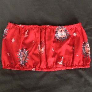 Sun and moon bandeau / sleeveless crop top